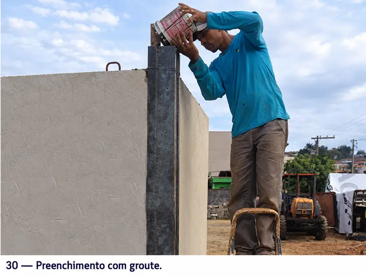 Preenchimento com groute.